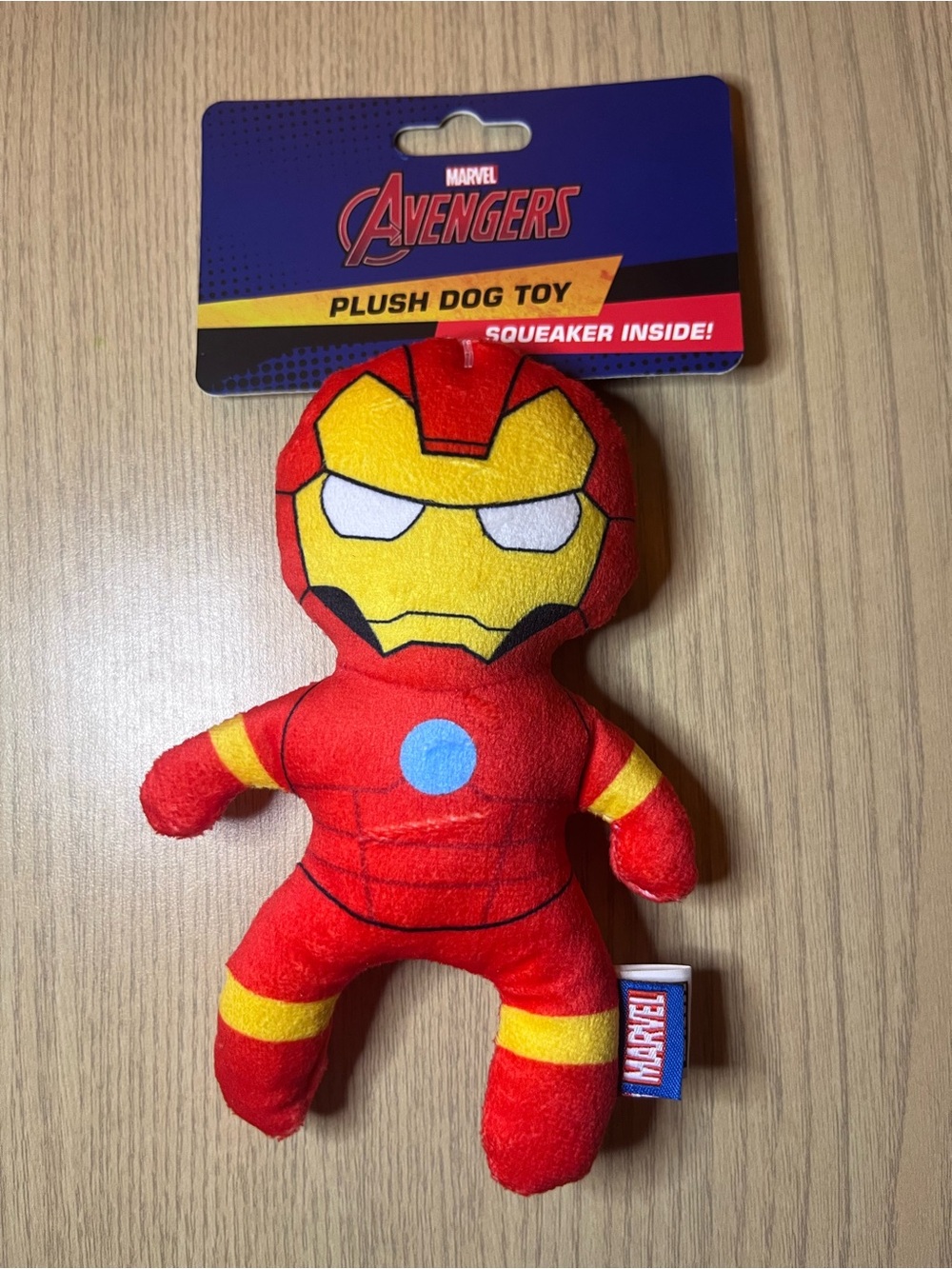 Marvel Avengers Iron Man Plush Dog Toy Squeaker NWT 6 Inch